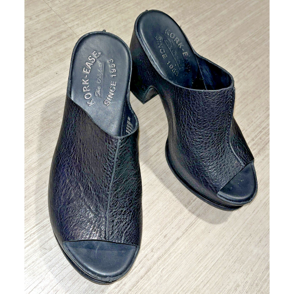 Kork-Ease The Original Santa Ana Leather Platform Clog Sandal Boho Size 6M - Picture 2 of 8